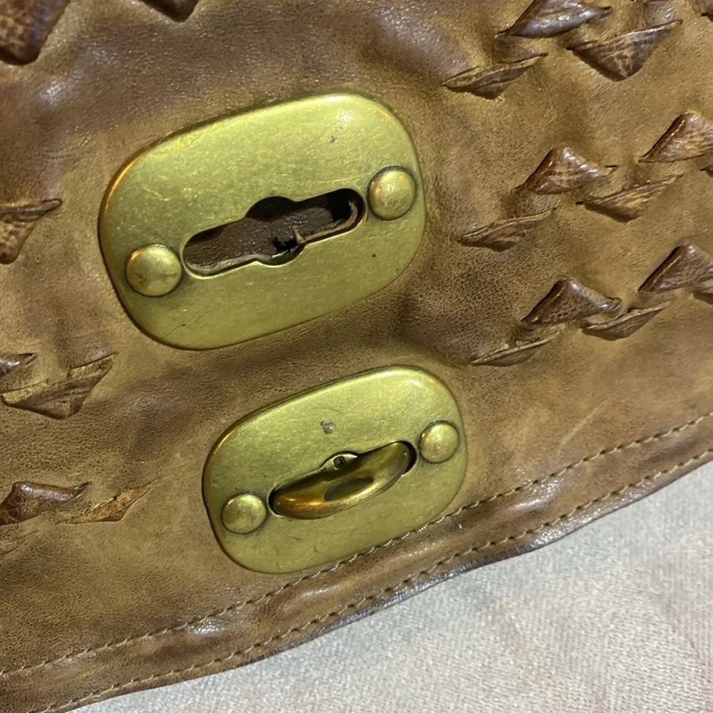 A.S.98 Messenger Bag Brown Leather Crossbody Bag (Free People)
